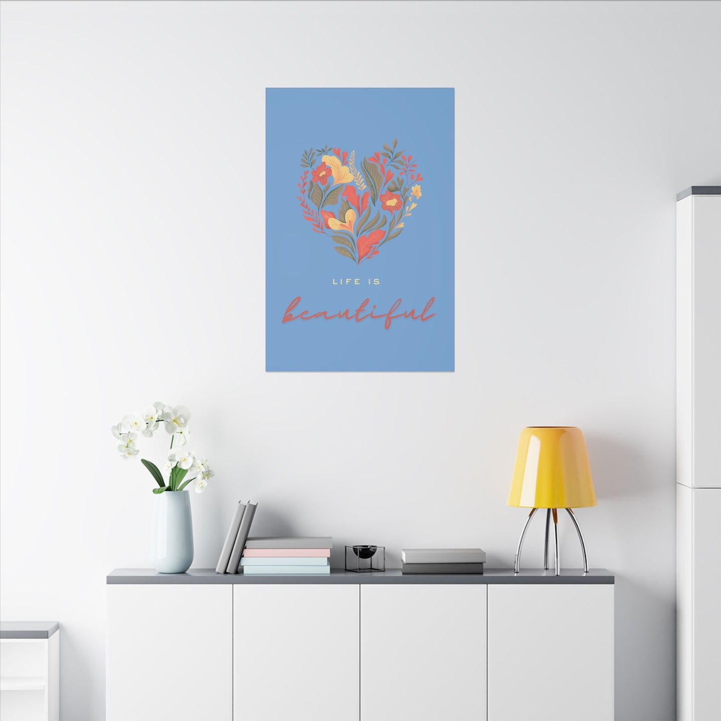 Beautiful Life Floral Canvas Art - Inspirational Wall Decor