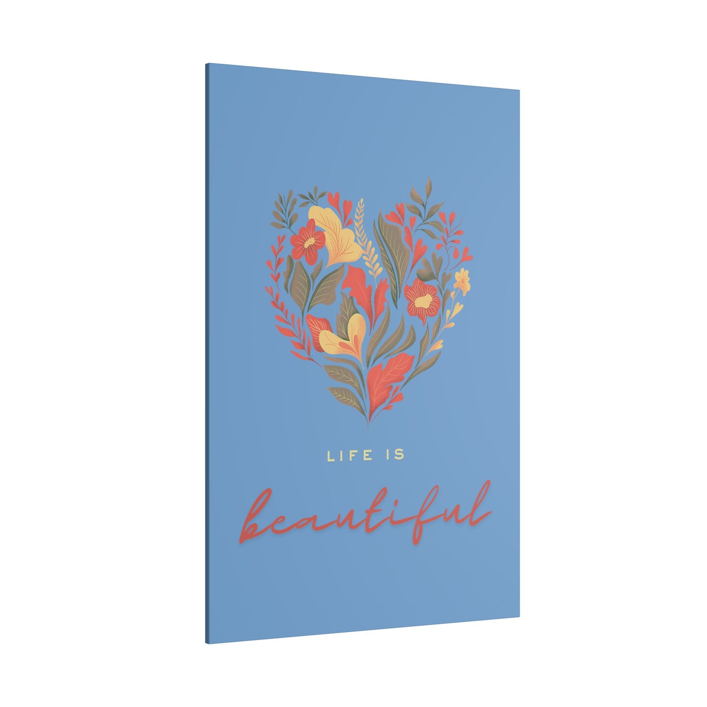 Beautiful Life Floral Canvas Art - Inspirational Wall Decor