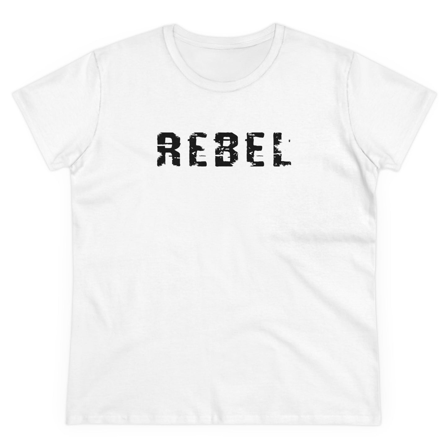 'REBEL' Women's Midweight Cotton Tee - Empowering Everyday Wear