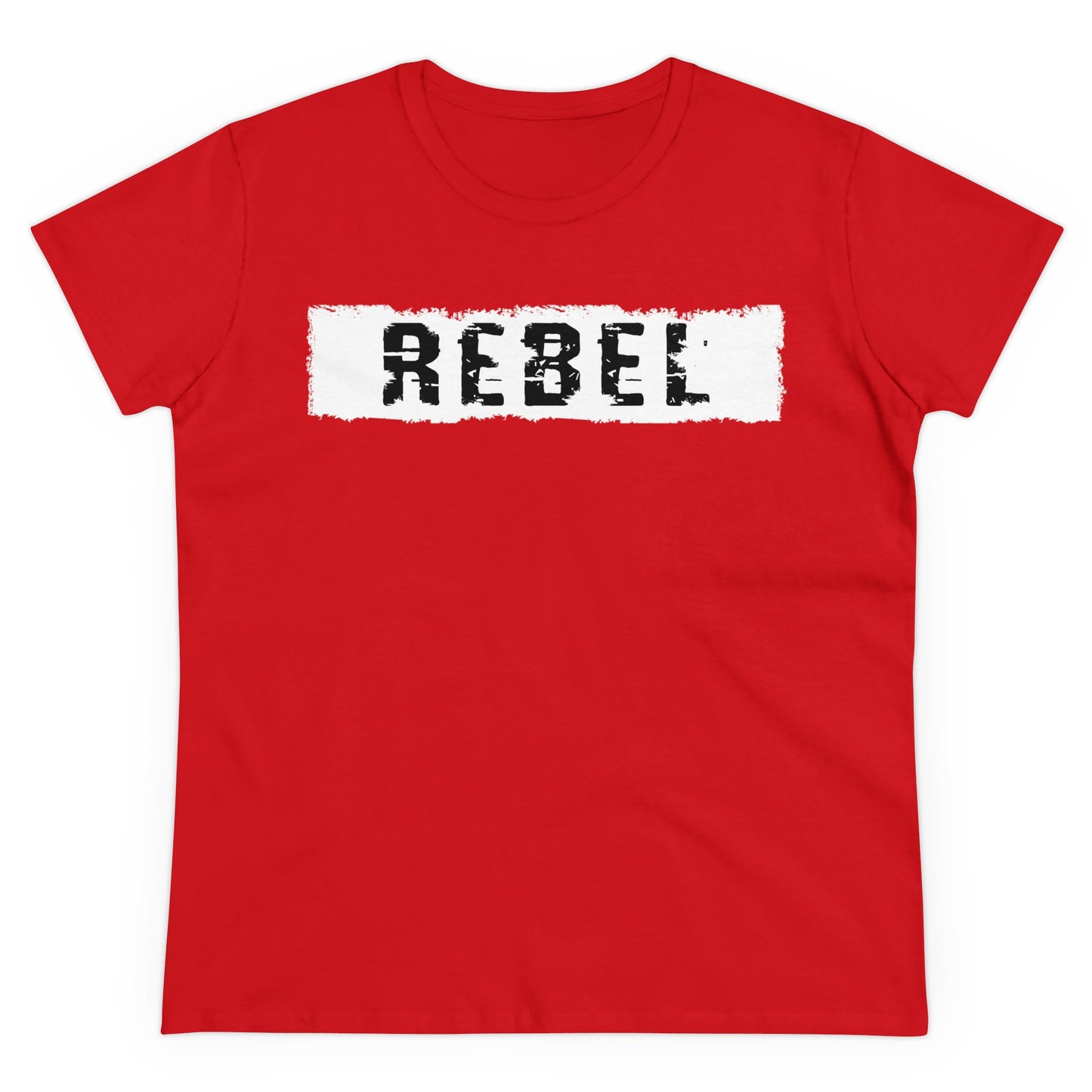 'REBEL' Women's Midweight Cotton Tee - Empowering Everyday Wear