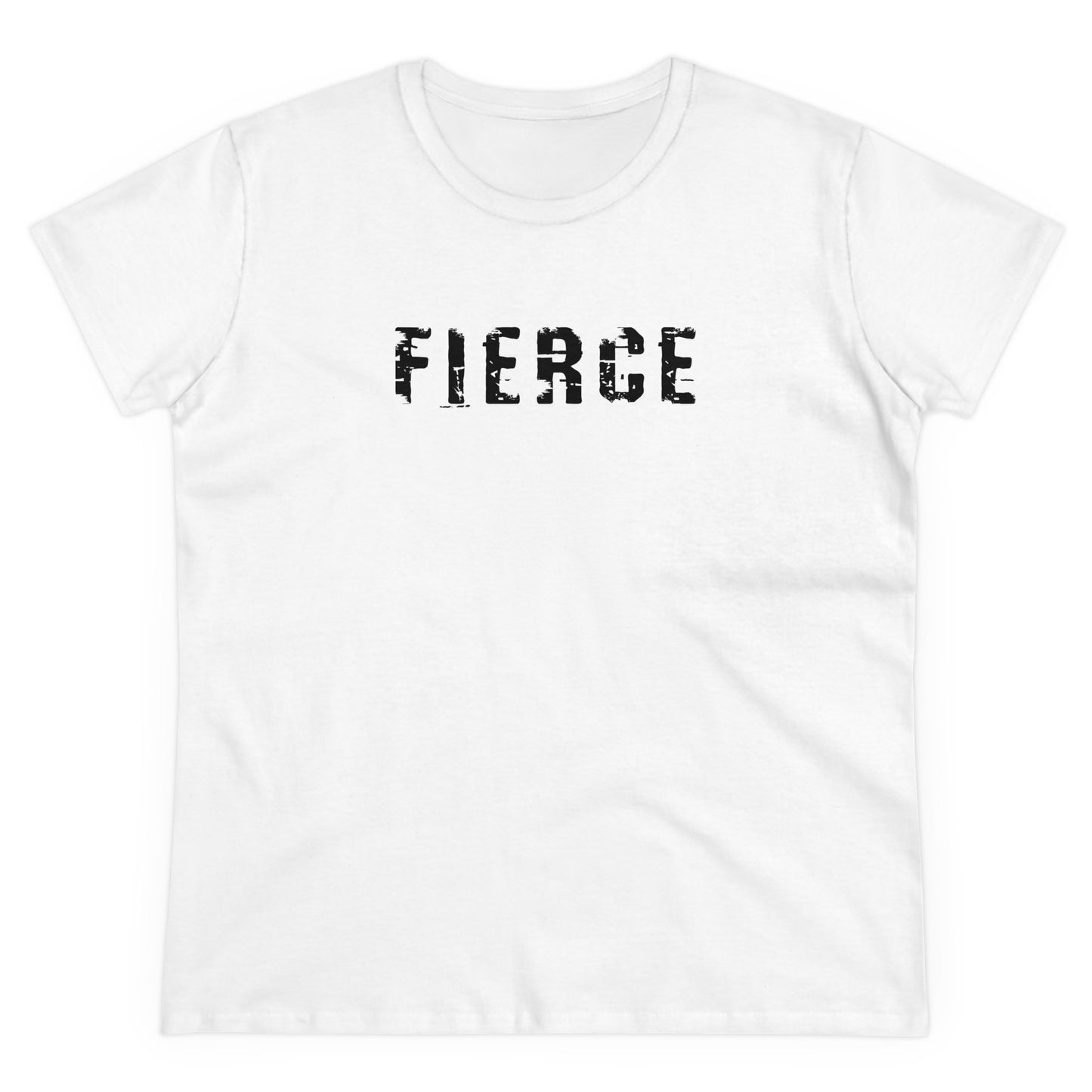 'FIERCE' Women's Midweight Cotton Tee - Empowering Everyday Wear