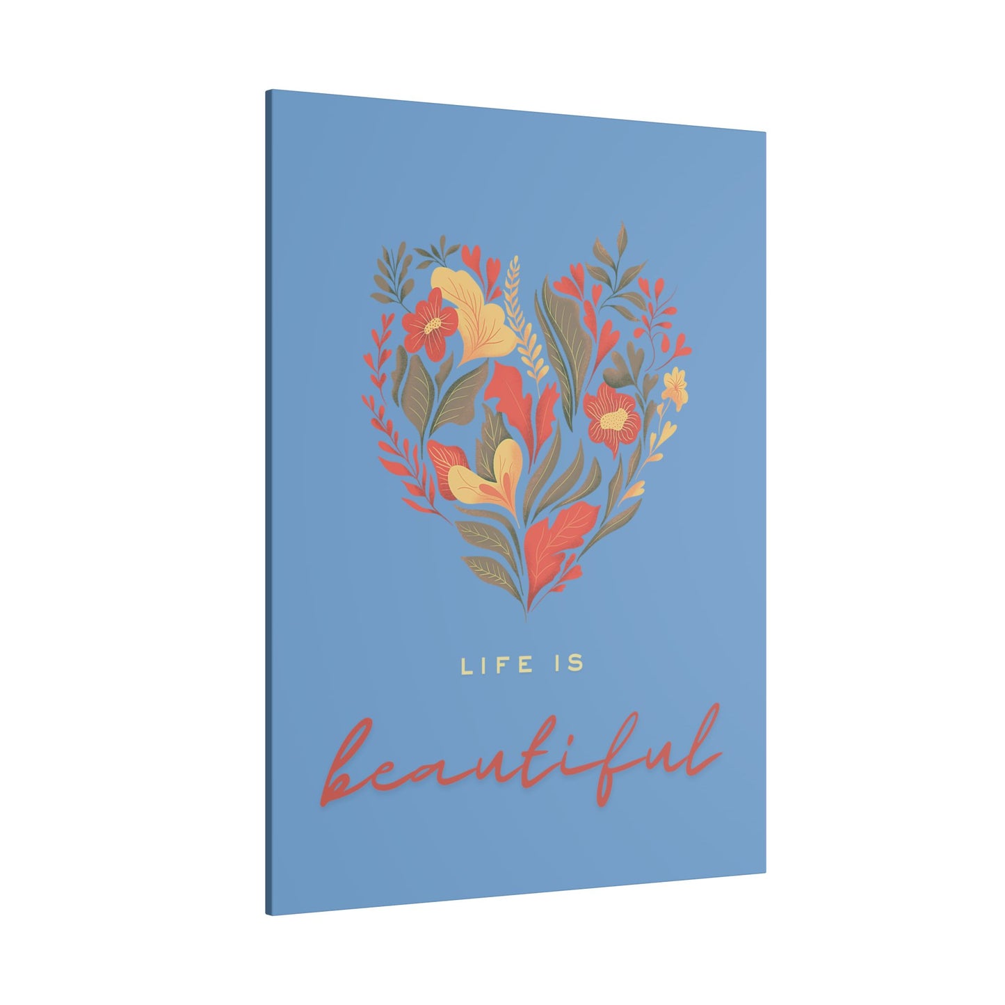 Beautiful Life Floral Canvas Art - Inspirational Wall Decor