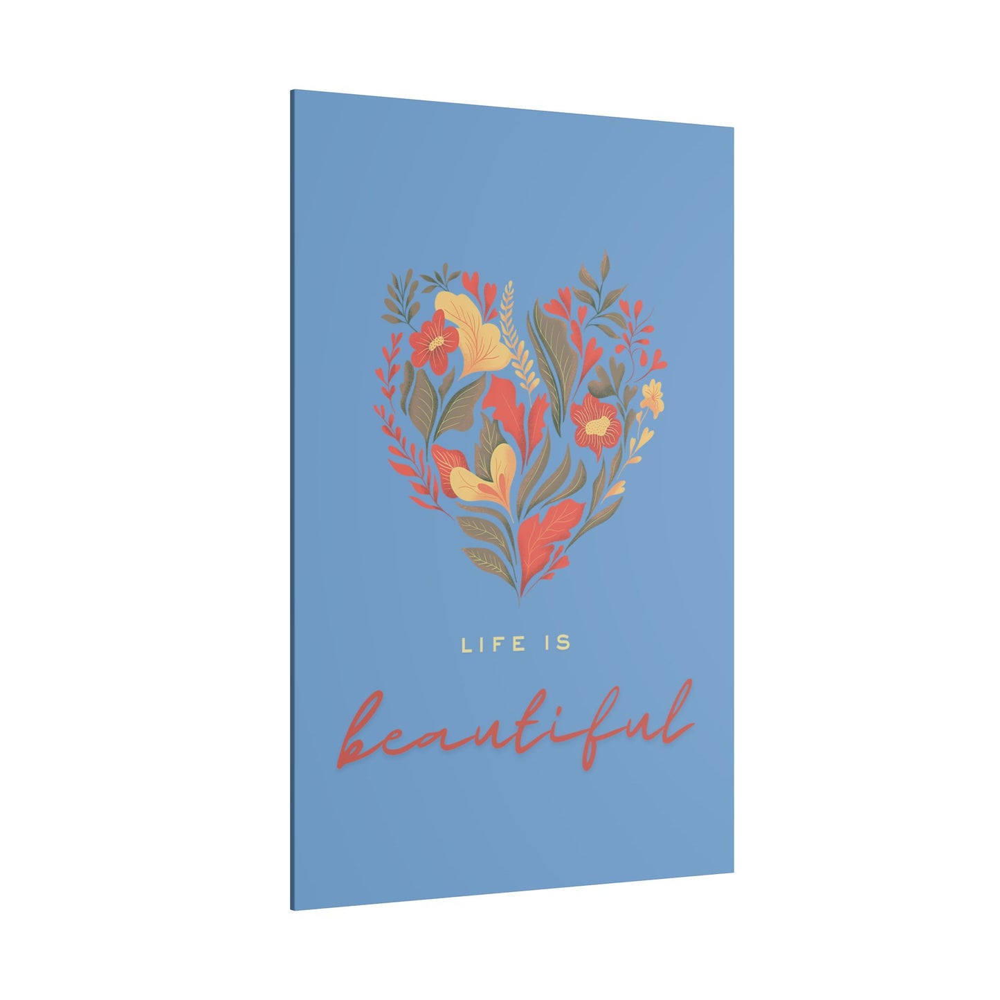 Beautiful Life Floral Canvas Art - Inspirational Wall Decor