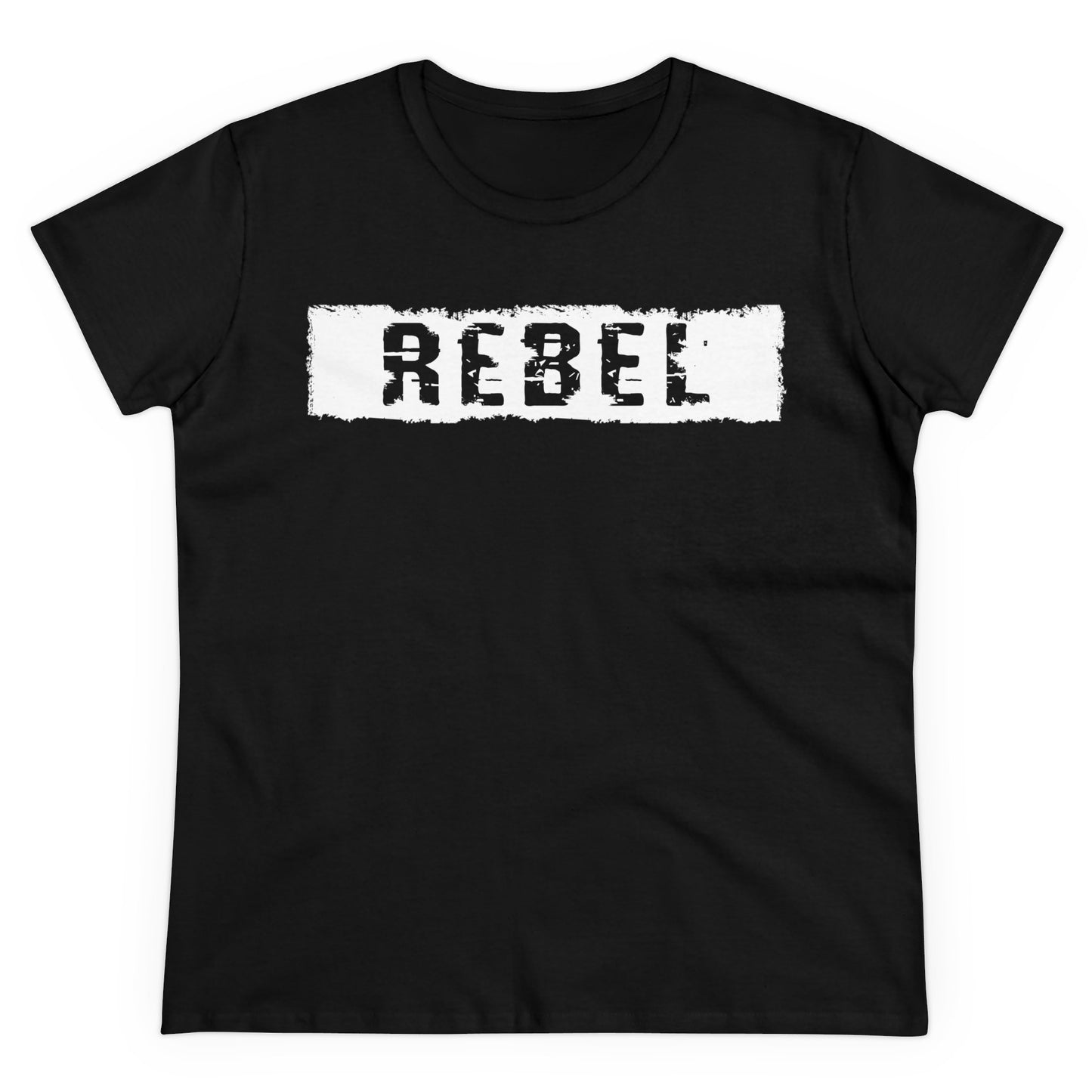 'REBEL' Women's Midweight Cotton Tee - Empowering Everyday Wear