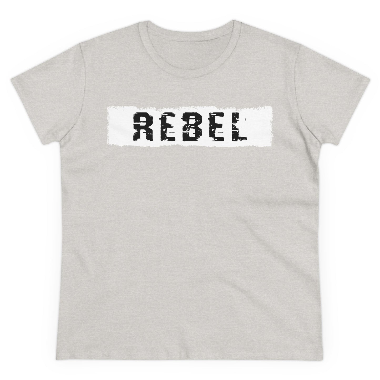 'REBEL' Women's Midweight Cotton Tee - Empowering Everyday Wear