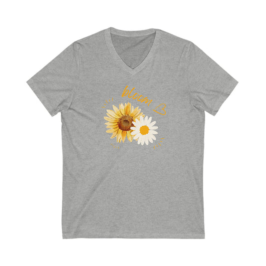 Women's V-Neck Tee - Bloom, Love &  Flowers Summer Print