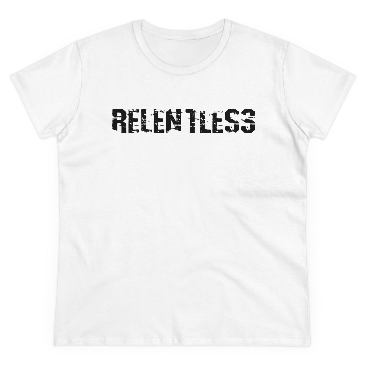 'RELENTLESS' Women's Midweight Cotton Tee - Empowering Everyday Wear